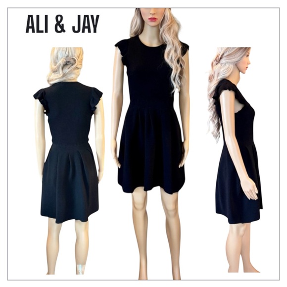 ALI & JAY Dresses & Skirts - 🖤 ALI & JAY | Black Sleeveless Stretch Ponte Knit Fit & Flare Dress | Size M